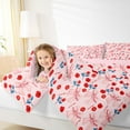 thumbnail image 4 of jejeloiu Kawaii Stripe Bowtie Full Size Comforter Sets,Red Cute Cherry Bedding Sets For Girl Reversible 3-Piece, 4 of 8