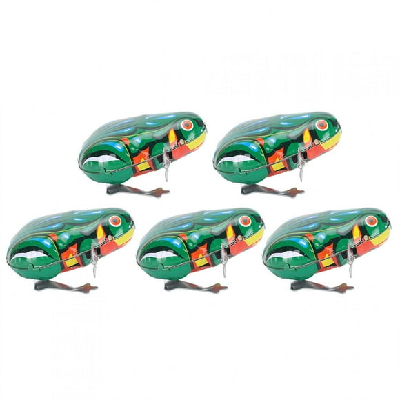 Wind Up Toys, 5Pcs Clockwork Spring Frogs Toy Jumping Frogs Hoppity Frogs Green Metal Jumping Frogs Wind Up Toys for Cat Dog Playing Accessories