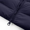 thumbnail image 6 of Women's Packable Lightweight Coat Full-Zip Puffer Jacket with Hood Quilted Winter Mid Length Coat Slim Plus Size Thin Jacket Winter Coat Women's S-50 Navy 4XL, 6 of 9