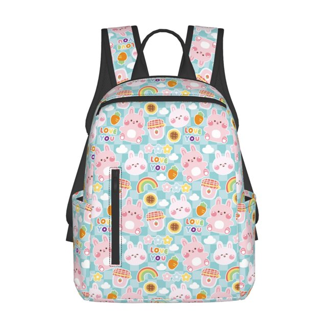 Disketp Love You Rabbit Mochila Ligera e Impermeable, Mochila de Día Resistente para Viajes, Senderismo y Uso Diario para Hombre y Mujer