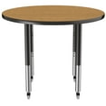 thumbnail image 5 of ECR4Kids 36in Round Everyday T-Mold Adjustable Activity Table Oak/Black/Black - Super Leg, 5 of 8