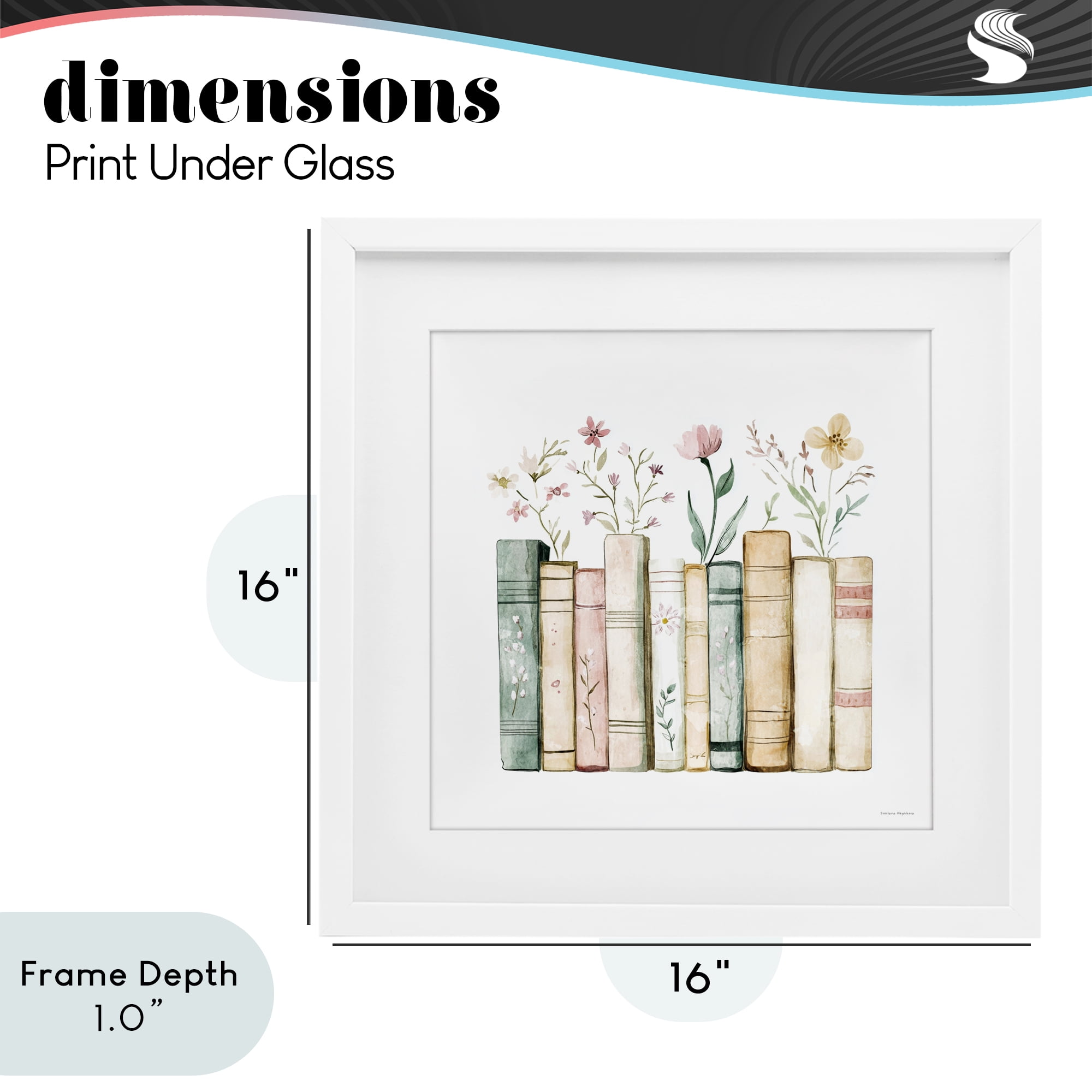 Stupell Industries Floral Stories Library White Framed Print Under Glass, design by Svetlana Aleynikova