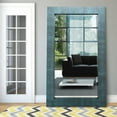 thumbnail image 2 of Empire Art Direct  80 x 48 in. Black on Blue Metallic Shagreen Leather Framed Occasional Beveled Mirror, 2 of 5