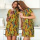 thumbnail image 4 of Fotbe Dancing African Womens Bata de Dormir para Mujer con Estampado, Camisón de Algodón de Manga Corta, Ropa de Dormir Casual, 4 of 6
