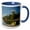 Blue/White, variant on , Canada, Ontario, Grundy Lake Pp. Muskoka Chairs on Lake Dock., 15oz Two-tone Blue Mug