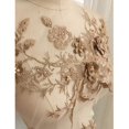 thumbnail image 4 of Embroidery Applique Neck Collar Trim Lace Flower Trim Patch DIY Sewing Dress Lace Accessory  Golden, 4 of 6