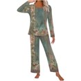 thumbnail image 4 of Amidoa Women Pj Set Soft Long Sleeve Floral Pajama Sets Womens Pj Pants, 4 of 6
