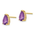 thumbnail image 2 of Primal Gold 14K Yellow Gold 9x6mm Pear Amethyst Earrings, 2 of 3