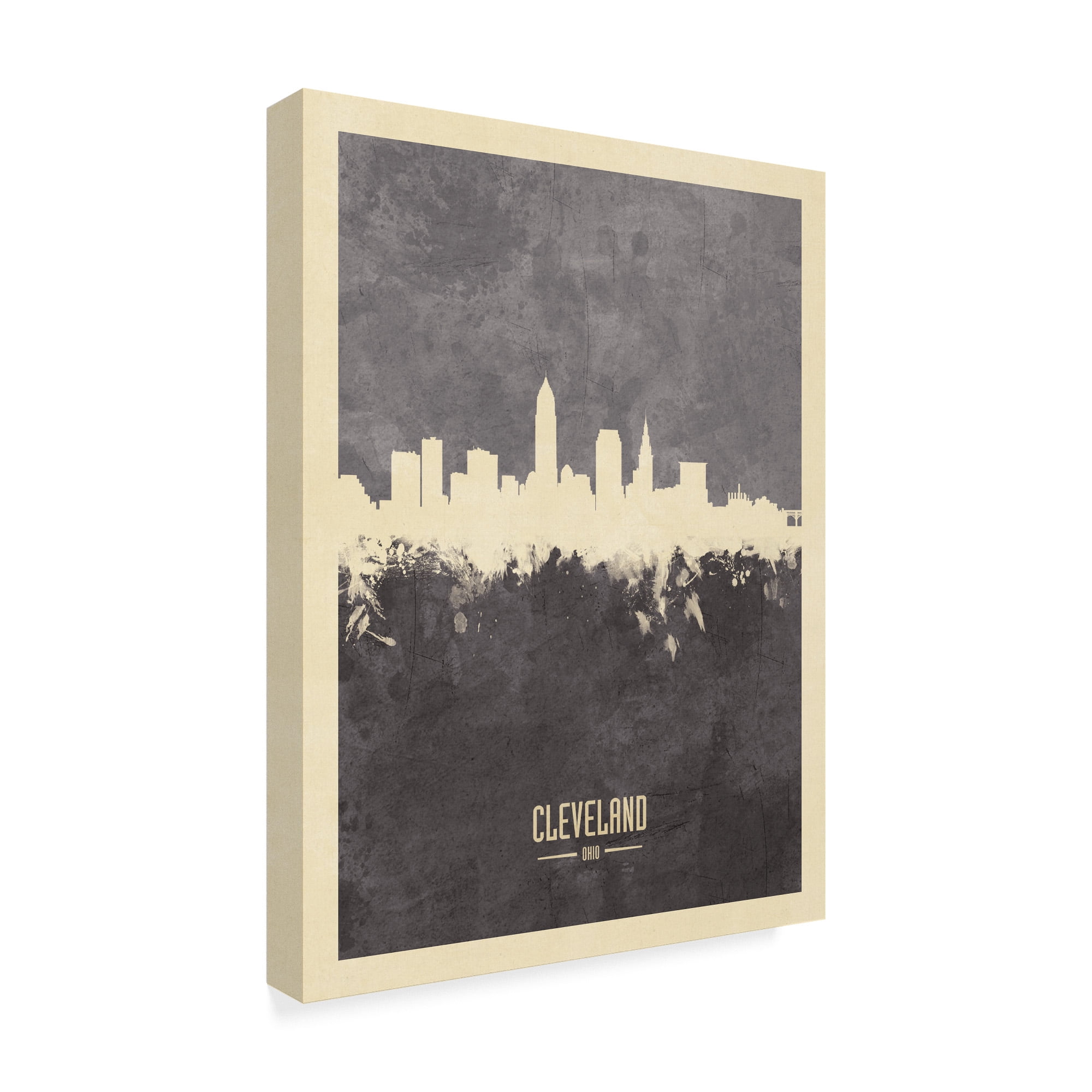 Trademark Fine Art 'Cleveland Ohio Skyline Gray' Canvas Art by Michael Tompsett