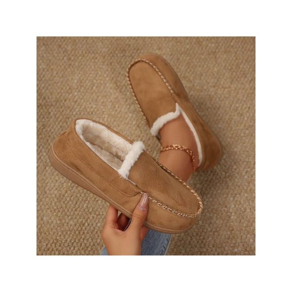 Cozy Soft Leather Lined Casual Loafers for Women - Comfortable Slip-On Shoes