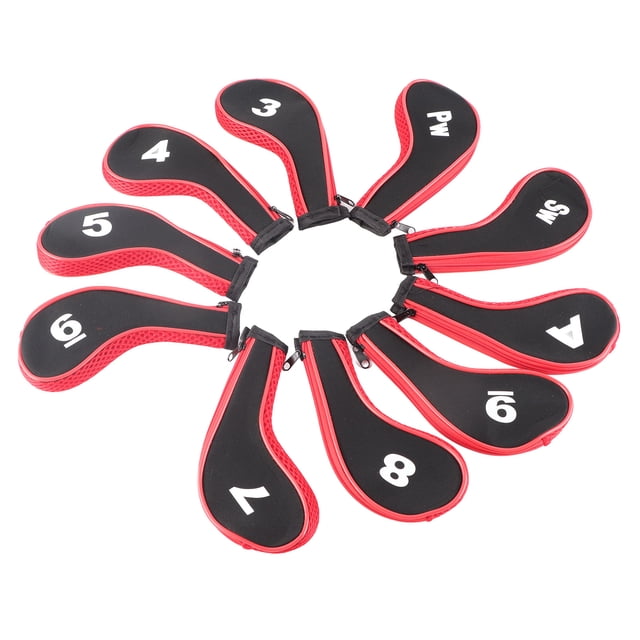 10 fundas de neopreno para palos de golf, fundas protectoras para putters, accesorios de golf (rojas)