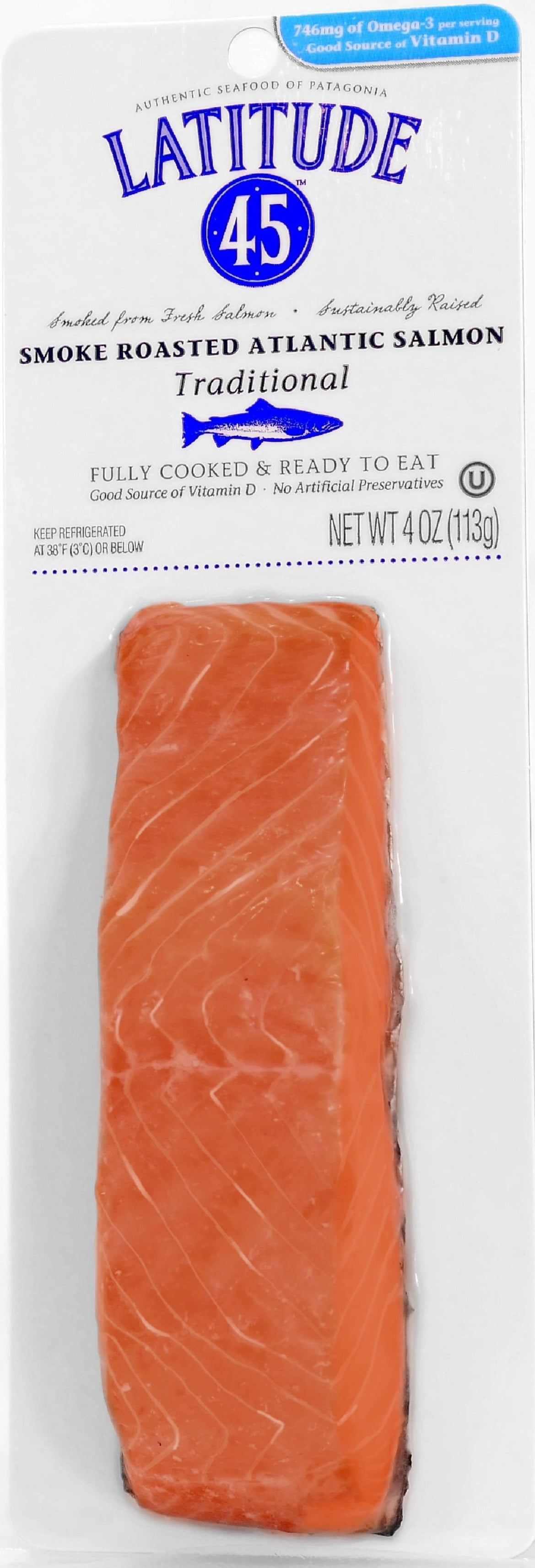 Latitude 45 Smoke Roasted Atlantic Salmon, 4 oz