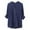 Blue, variant on Lightweight Women's Linen Sunscreen Shirt Japanese Style Loose Fit 3/4 Sleeve Stand Collar Blouse For Summer Casual Wear Travel Clothes Womens Long Sleeve Tops