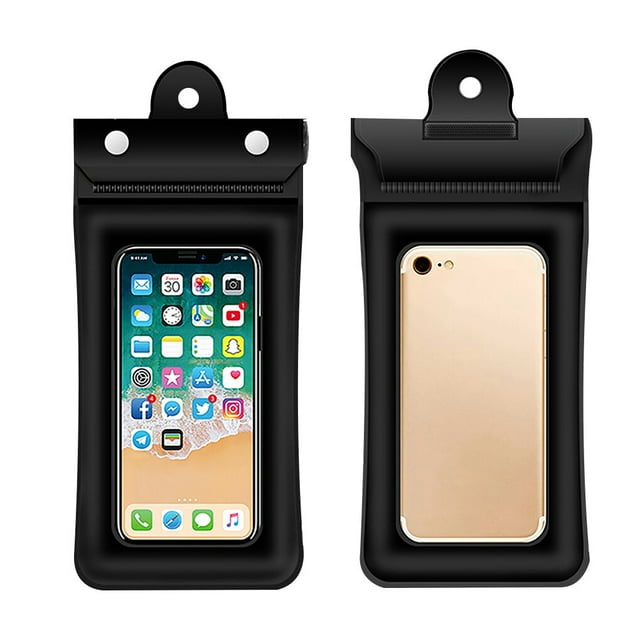 Phone Waterproof Bag 3-layer Universal Solid Color Touch Pouches PVC 3-layer Sealed Screen Drifting Beach Seaside Water Park Pouch Pocket Black