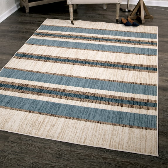Orian Rugs Farmhouse Sonoma Indoor/Outdoor Tourist Stripe Natural Area Rug