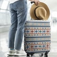 thumbnail image 2 of Blue and Orange Geometric Boho Pattern Luggage Cover Fashion Suitcase Cover Baggage Covers Fit 25-28 Inch Luggage (Go Travel), 2 of 5