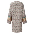 thumbnail image 6 of CAIXIA Womens Bohemian Print Loose Long Sleeve Cardigan, Lightweight Casual Beach Holiday Vacation Cover Up Top,Beige, 6 of 7