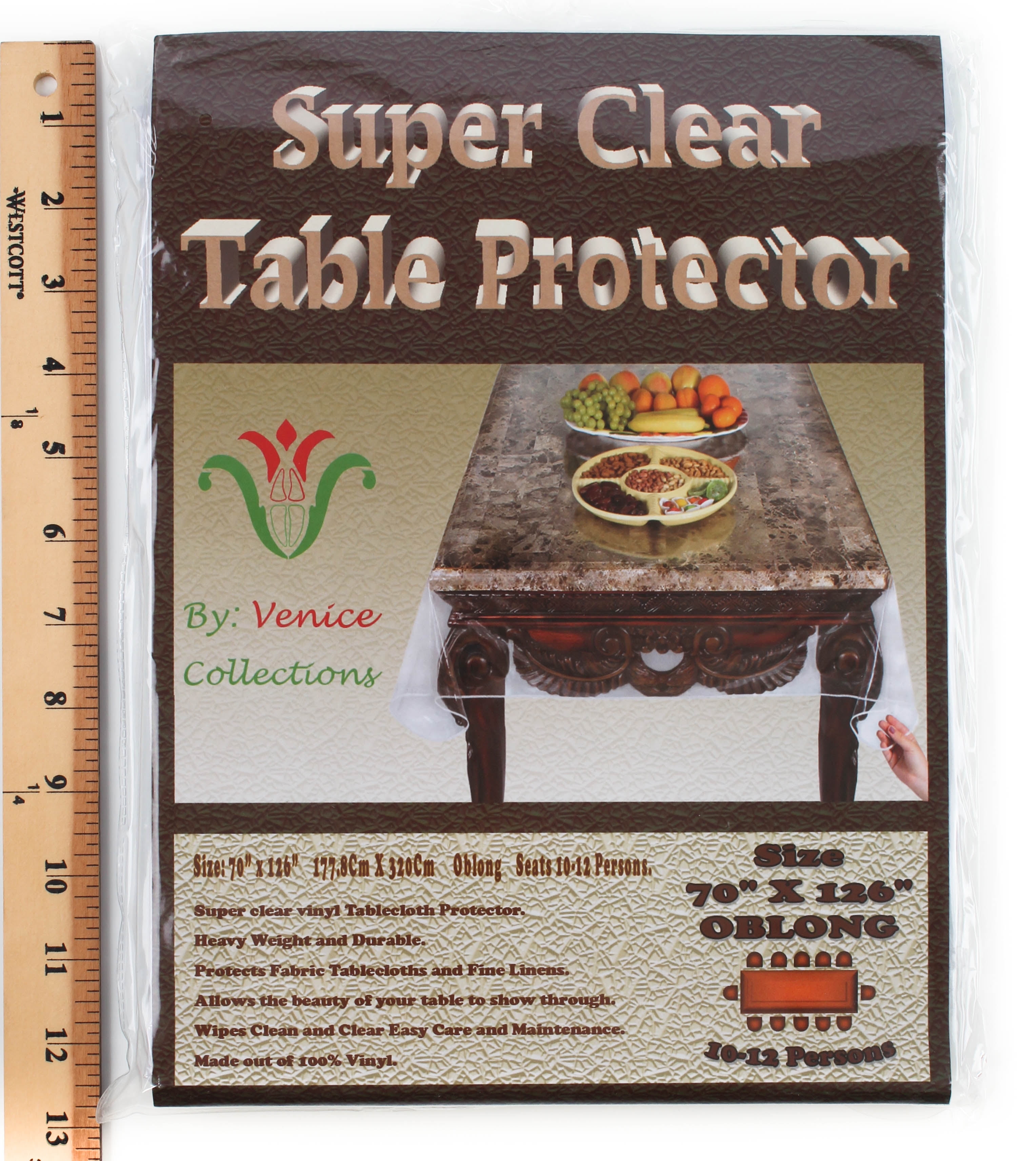 Super Clear Extra Heavy Duty, Durable 100 Vinyl Tablecloth protector & Table cover Size 70 X