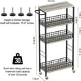 Versatile Slim and Sturdy 4 Tier Narrow Laundry Cart on Wheels