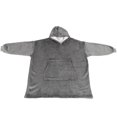 thumbnail image 1 of Manta con capucha, sudadera con capucha de franela polar, ropa cálida con bolsillo, tamaño libre de gran tamaño, gris, 1 of 14