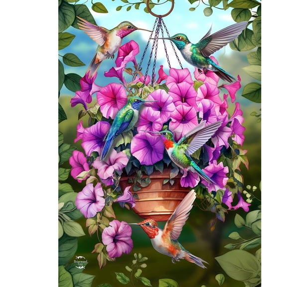 Briarwood Lane Summer Garden Flag 12x18 For Outdoor Hummingbirds and Petunias For Summer Garden Flag Flags For Outside
