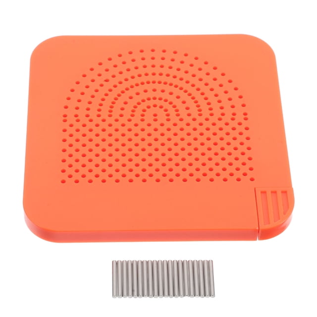 GAXIRE Children's String Weaving Drawing Board Quilling Board for Jewelry Making Orange Plastic 1Set