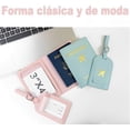 thumbnail image 2 of Durable Soft PU Leather Travel Luggage Tag with Metal Eyelets & Adjustable Strap - Waterproof Identification Tag for Suitcase, Backpack - Includes Name & Phone Number Card, Elegant Design, 4.33x2.76, 2 of 6