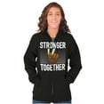 thumbnail image 3 of Stronger Together Peace Sign Equality Zip Up Hoodie Men's Women's Brisco Brands L, 3 of 6