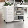thumbnail image 3 of Hustle Armoire de Rangement de Bureau avec Roulettes en Blanc - Bois Manufacturé, 3 of 7