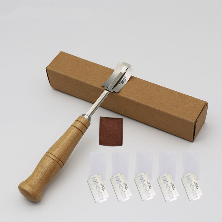 Homekie Bread Lame Tool Dough Scorer with 10 Razor Blades and Leather