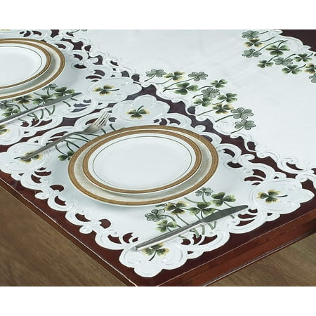 

Ivory Placemats Set of 6 - Rectangle Lace Linen Place Mats European Embroidery - Perfect for Kitchen Dining Room Table Home Decor Wedding Receptions - 14 x 20 inches - The Clem Collection