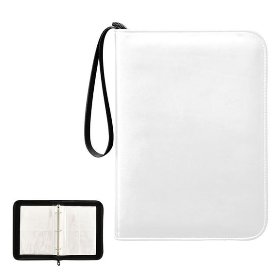 Trading Card Binder Album 400 Pockets 50 Removable 4-Pocket Pages Waterproof White
