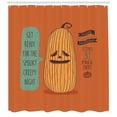 thumbnail image 3 of Ambesonne Halloween Shower Curtain, Scary Spooky Pumpkin Art, 69"Wx75"L, Burnt Orange Multicolor, 3 of 3
