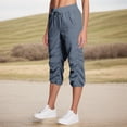 thumbnail image 1 of Capris de Golf pour Femmes Séchage Rapide Ajustable Bas Resserré Léger Pantalon Cargo à Enfiler avec Cordon de Serrage Taille Élastique Pantalon Parachute avec Poches Bleu Royal TG, 1 of 9