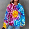thumbnail image 2 of Tqcoqu Women's Tie Dye Waffle Knit Hoodie,Drawstring Hood Long Sleeve Casual Pullover Plus Size Sweatshirt with Kangaroo Pocket, 2 of 8