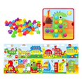 thumbnail image 3 of Juguete a juego de colores, tableros de clavijas de mosaico, actividades de juego, manualidades, 46 botones y 12 imágenes con clavijas para niños de Estilo D CUTICAT Tablero de mosaico, 3 of 8