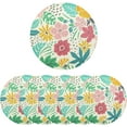 thumbnail image 7 of GZHJMY Round Braided Placemats Set of 4 Palm Leaf Hawaii Flower Round PVC Woven Place Mats Indoor Washable for Dining Tables 15 inch Heat Resistant Round Table Mats for Kitchen, 7 of 7