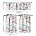 thumbnail image 6 of Kitchen Curtains 36 Inch Short - 3 Panel Set, Rod Pocket Window Curtain, Boho Floral Tribal Style, 100% Polyester for Farmhouse, Kitchen, Cafe, Bedroom, Easy Wash, 6 of 6