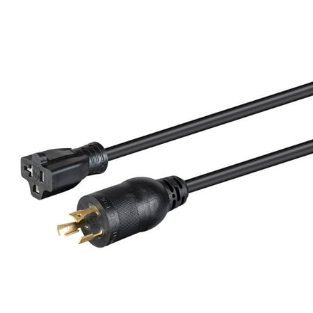 - Monoprice Heavy Duty Extension Cord - 2 Feet - Black | Locking Connector - NEMA L5-20P to NEMA 5-15/20R, 12AWG, 20A, SJTW, 125V