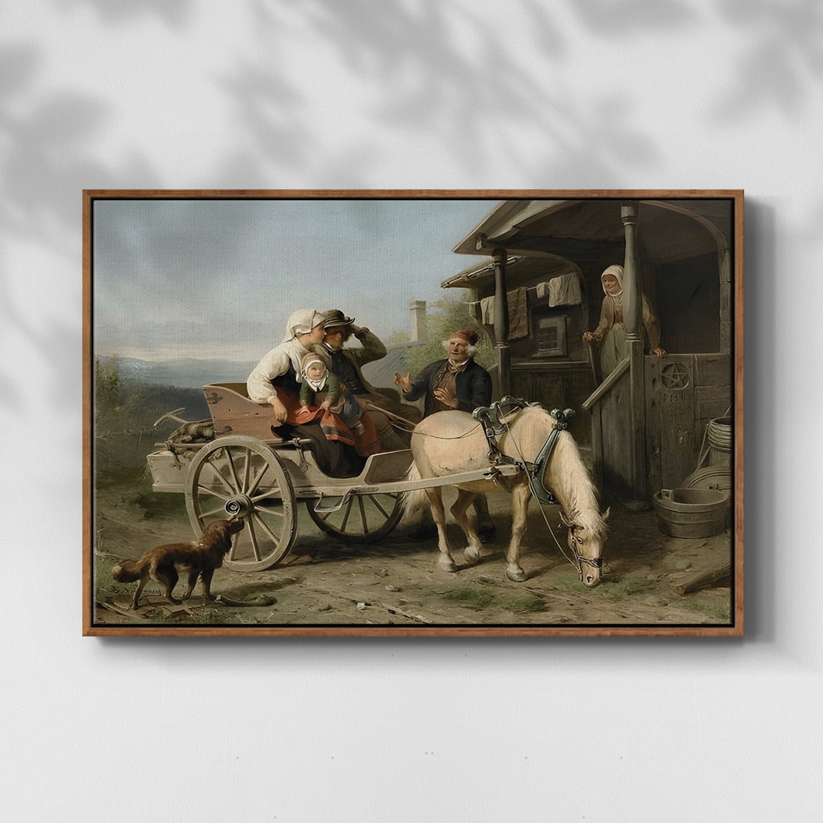 Vintage Landscape-CCXLIX By Wexford Home Framed in Walnut Wood Gallery Wrapped Canvas 17 in. x 25 in.