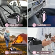 BEBANG Rolling Pet Carrier with Wheels, Foldable Airline Approved Dog Carriers for Small Dogs and Cats, Cat Carrier on Wheels, Pet Travel Carrier for Flight Camping Outdoor