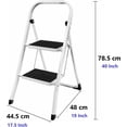 thumbnail image 3 of Folding 2 Step Stools for Adults, Portable Lightweight 2 Step Ladder with Anti-Slip Base and Wide Pedal, Portable Work Platform for Kitchen Office Travel, Max Load 150kg, 3 of 7