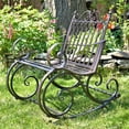 thumbnail image 4 of Zaer Ltd. Outdoor Metal Rocking Arm Chair/Bench (Arm Chair, Bronze), 4 of 4