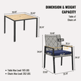 thumbnail image 4 of Tcbosik 5 Piece Outdoor Dining Set with 2.44" Umbrella Hole, 35.4" Square Bistro Table with Wood Top, 4 Rattan Chairs with Cushion, Patio Furniture Set for Garden, Balcony, Porch, Light Gray, 4 of 11