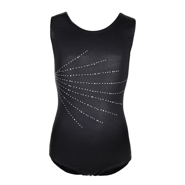 Gimnasia de Niñas Leotards - Ballet de Baile Brillante Sin Mangas - Premium Quick Teject 14 Baoblaze Leotardos de gimnasia para niñas