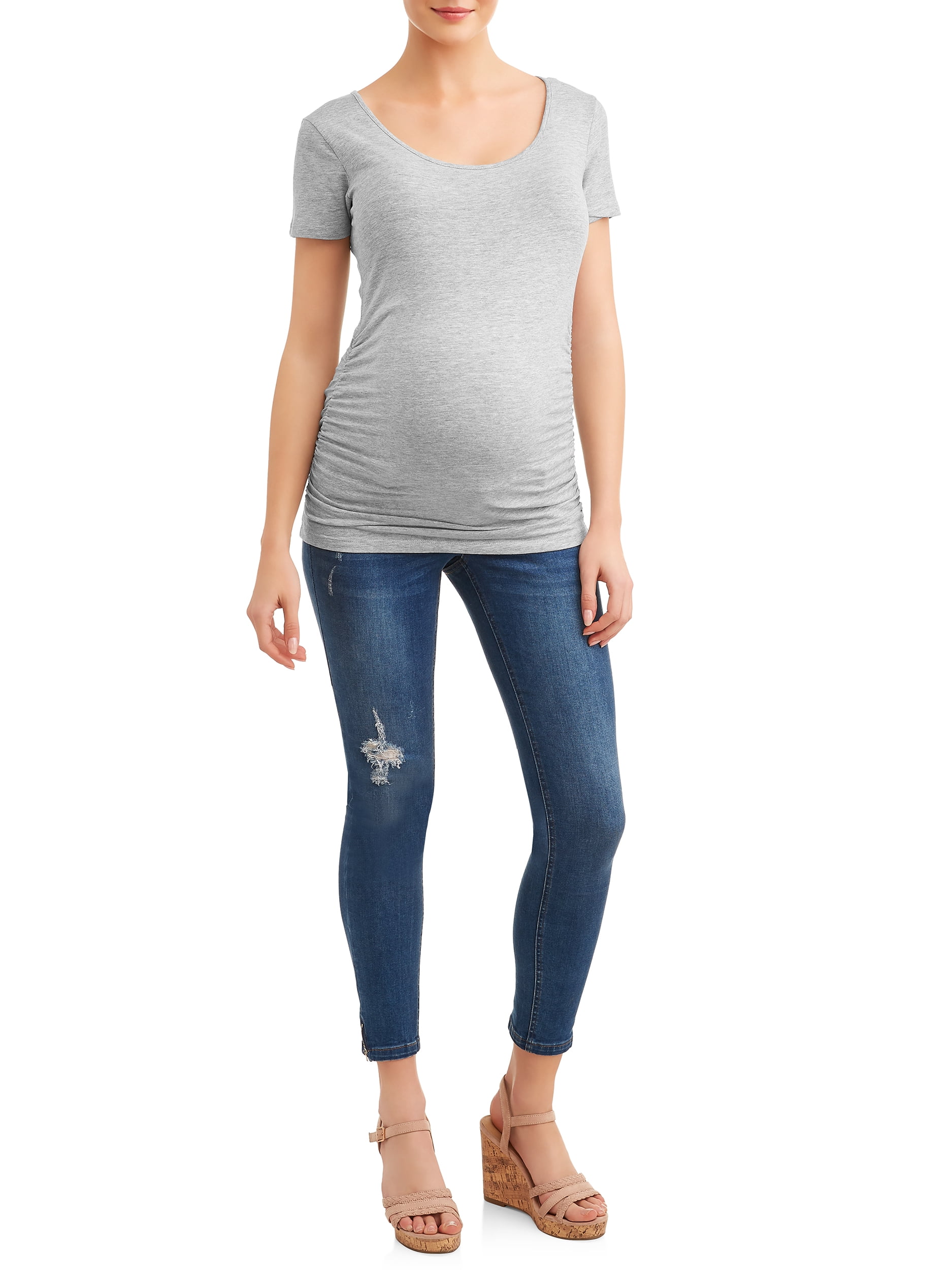 Oh! Mamma Maternity Women's Scoop Neck T-Shirt (Womens & Womens Plus)