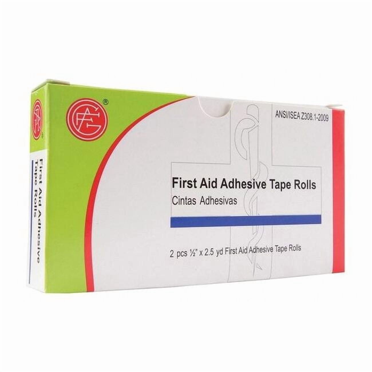 First Aid Tape,Wt,1/2" Wx2-1/2 yd. L,PK2 9999-0201