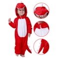 thumbnail image 5 of Joyfy Baby Dinosaur Costume for Toddler 3-4 Years, Red Hooded Zipper Pajama for Halloween Dress Up, 5 of 6