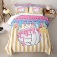 thumbnail image 2 of Erosebridal Cartoon Volleyball Boys Girls Twin Quilt Set, Ice Cream Drip Twin Coverlet Set, 2pcs, 2 of 7