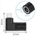 thumbnail image 4 of 3X Adaptador de Carga de Alimentación Macho con Entrada PD CC Hembra de 65 W A USB Tipo C para Teléfonos, Tabletas y Portátiles (Negro 7406 B), 4 of 5